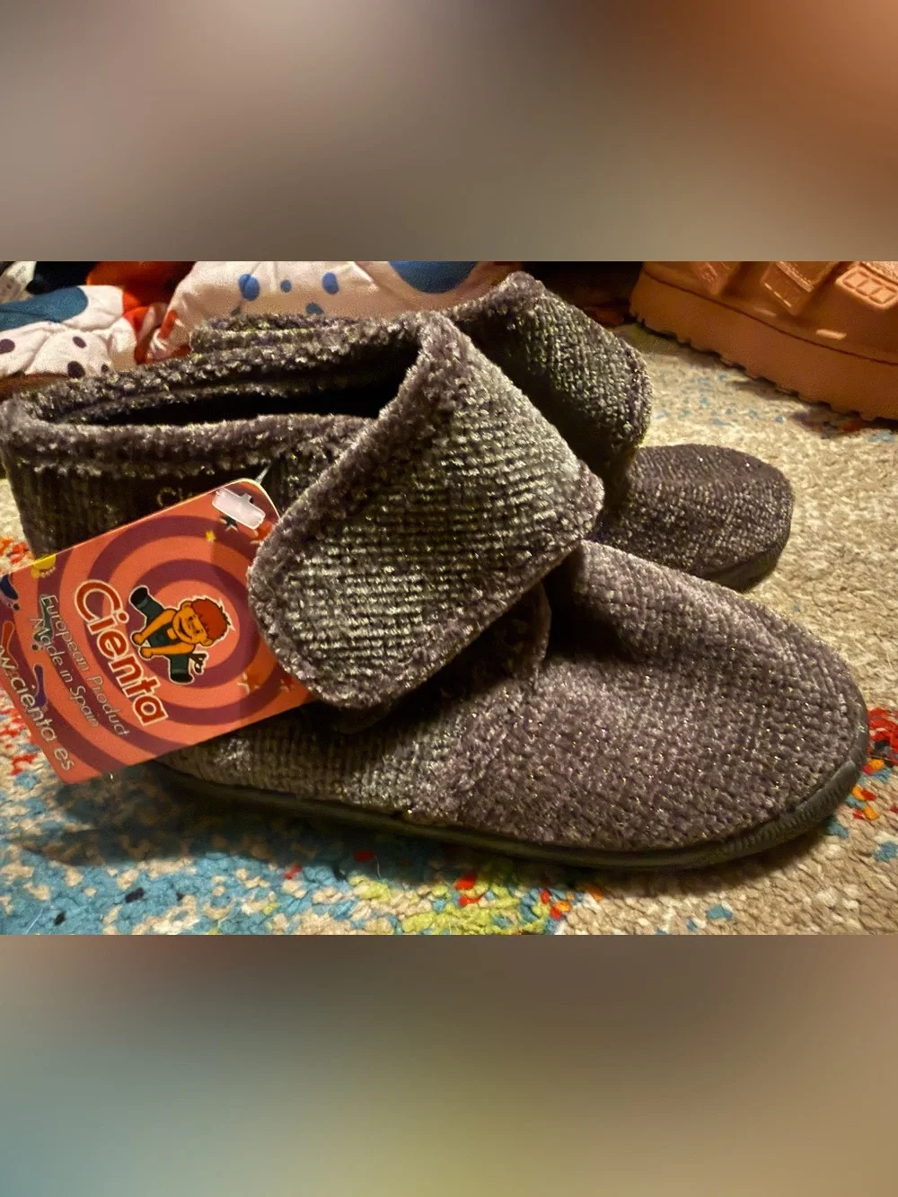 Cienta NWT Toddler Bootie Slippers Gray EU 27 / US 9.5-10 Made in Spain
